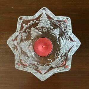 Holiday/Winter Glass Candle Holder